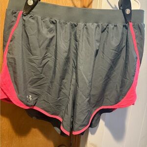 Under Armour Gray and Pink Athletic Shorts Lightweight Design